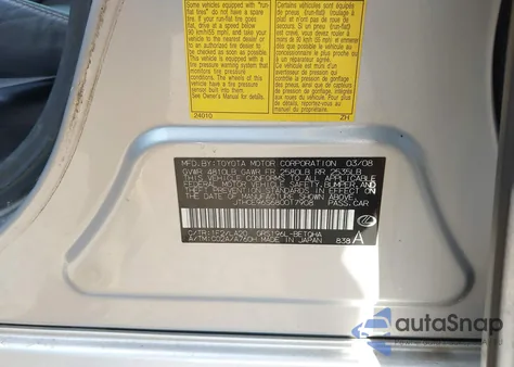 2008 Lexus Gs 350 z USA, uszkodzony, nr VIN JTHCE96S680017908